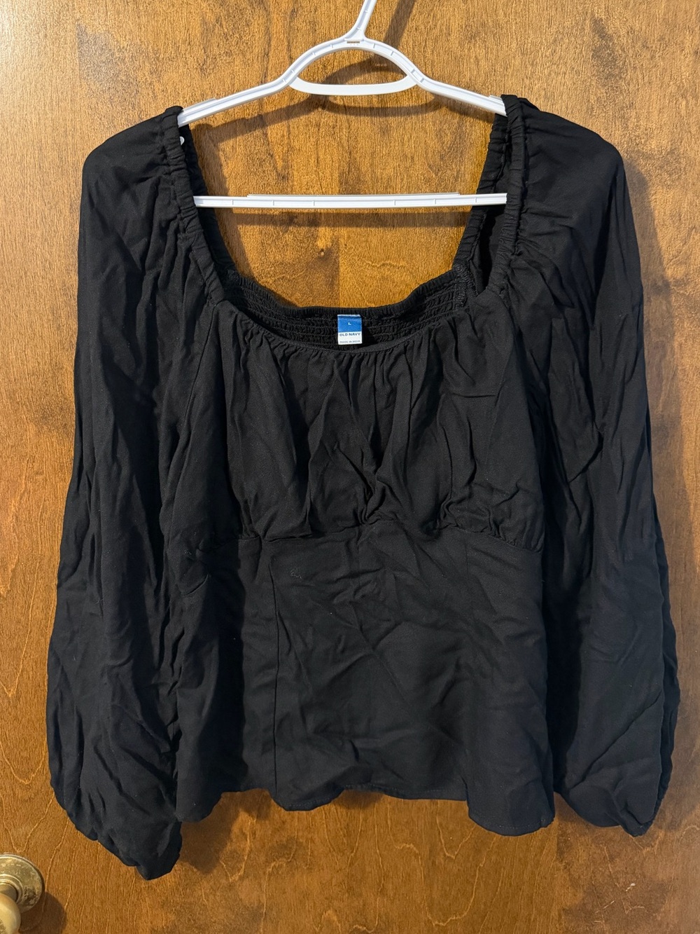 Old Navy Black Blouse with Square Neck